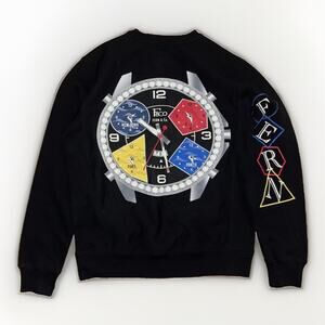 Fern LA Streetwear Designer Crewneck Sweater Black Small